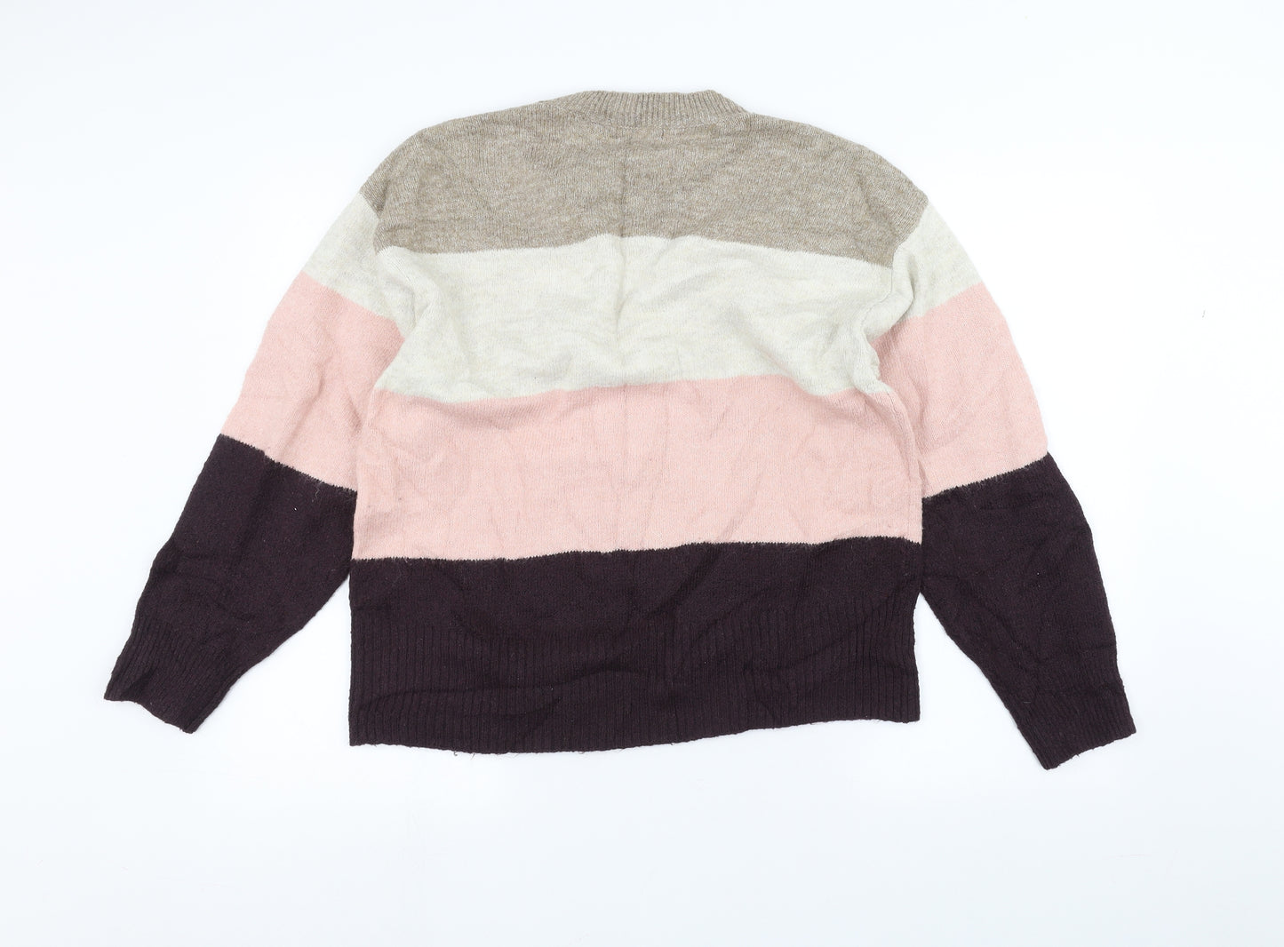 H&M Womens Pink Striped  Pullover Jumper Size M