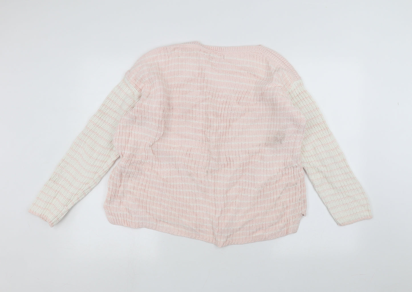 Marks and Spencer Womens Pink Striped  Pullover Jumper Size L
