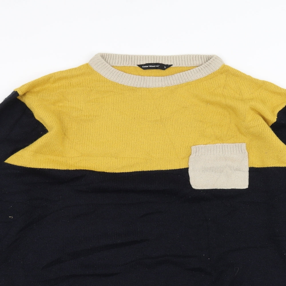 Cedar Wood State Mens Blue   Pullover Jumper Size L