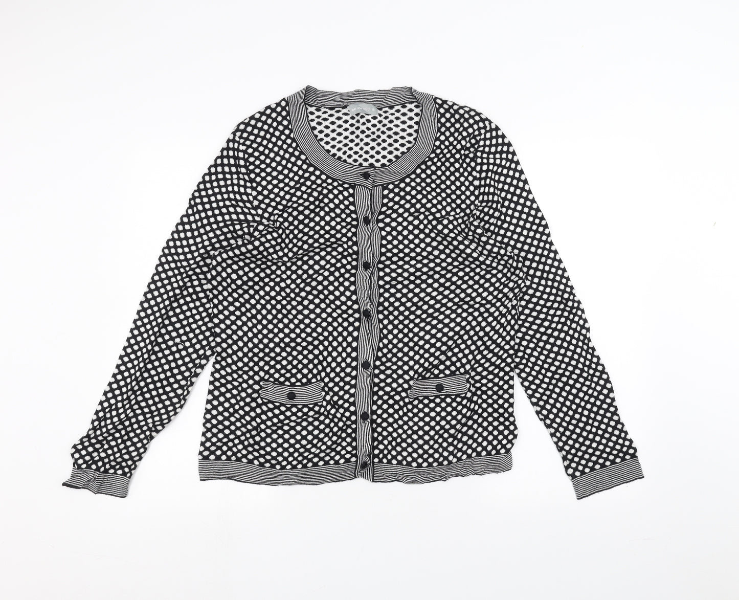 Per Una Womens Black Polka Dot  Cardigan Jumper Size 18