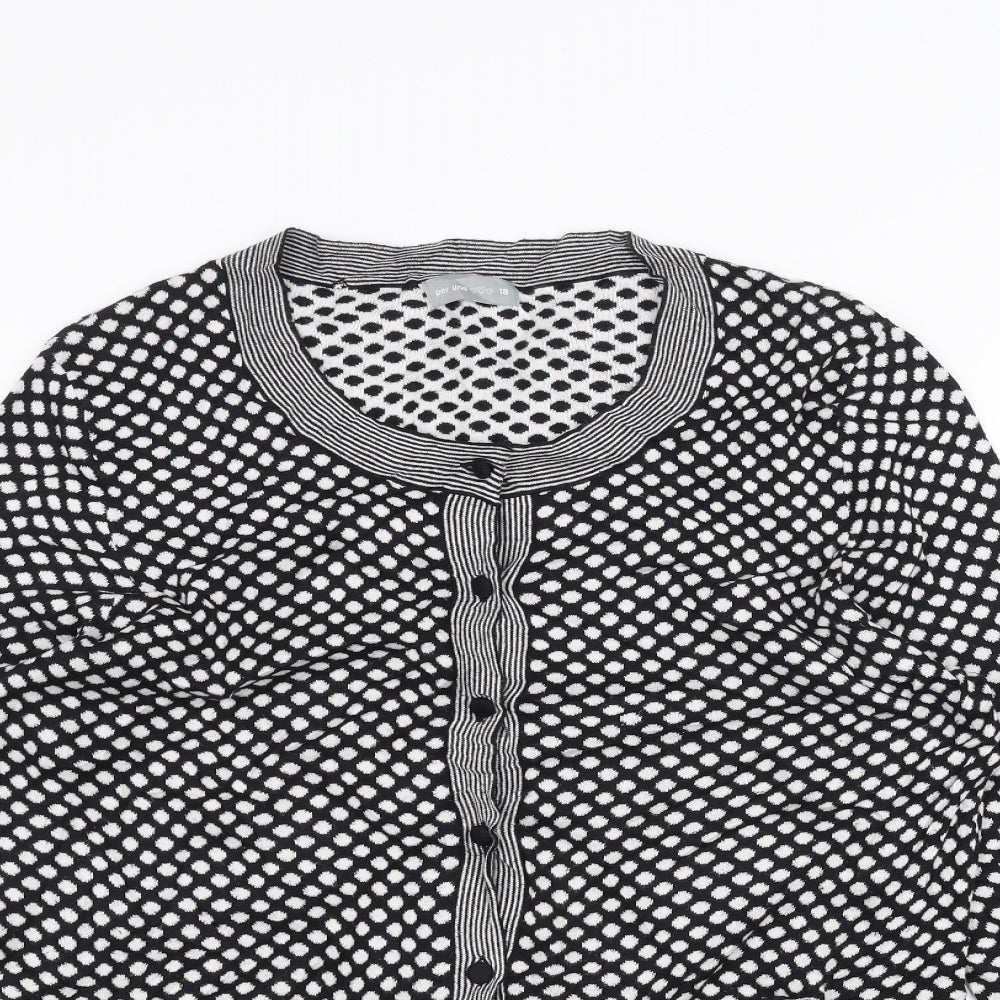 Per Una Womens Black Polka Dot  Cardigan Jumper Size 18