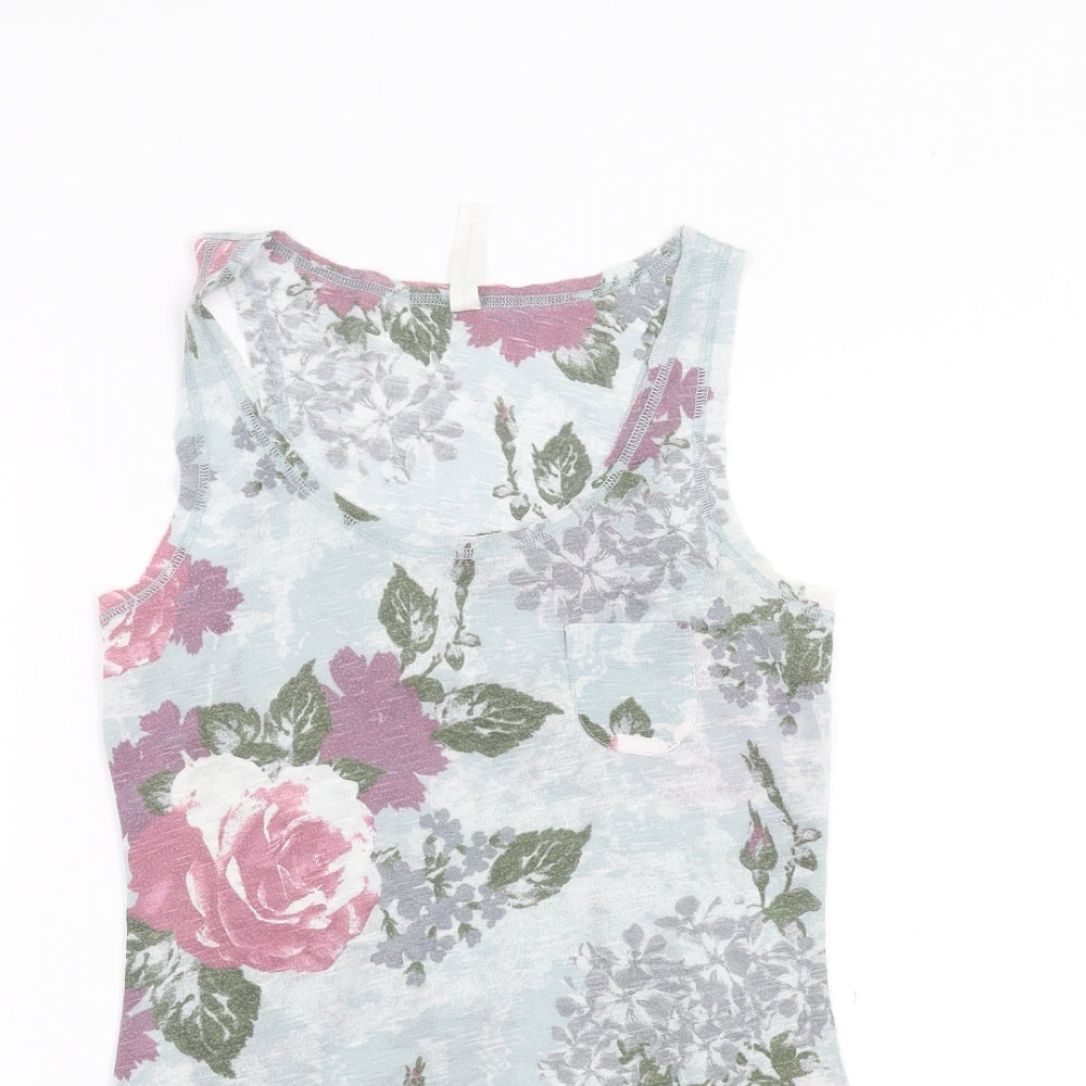 NEXT Womens Blue Floral  Basic Tank Size 8