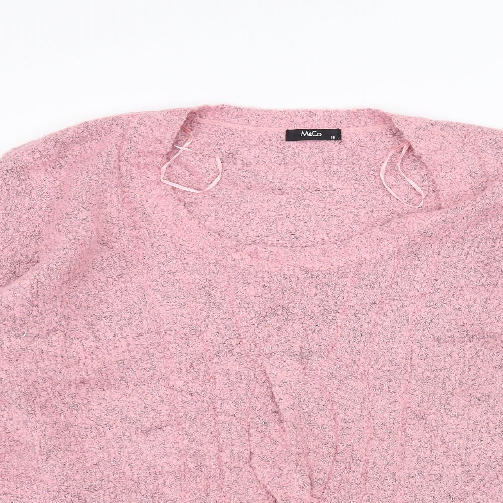 M&Co Womens Pink   Pullover Jumper Size 18