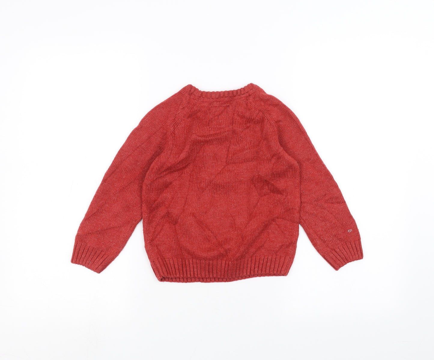 TU Girls Red   Pullover Jumper Size 3-4 Years  - Christmas