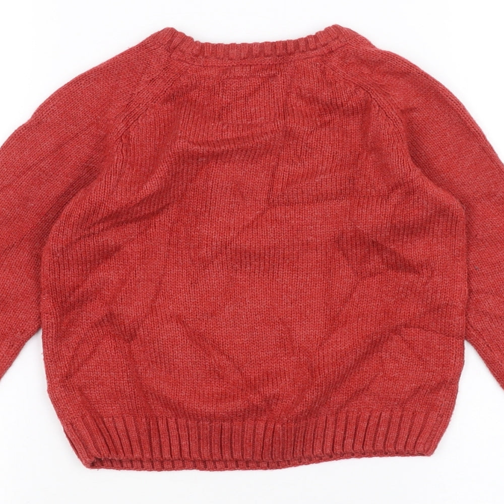 TU Girls Red   Pullover Jumper Size 3-4 Years  - Christmas