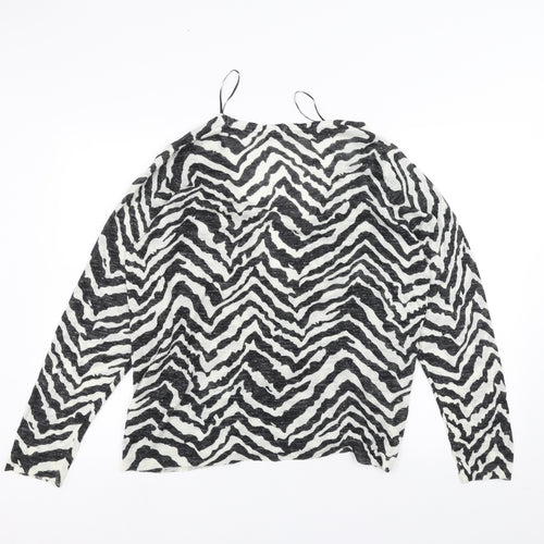 Marks and Spencer Womens White Animal Print  Cardigan Jumper Size 20
