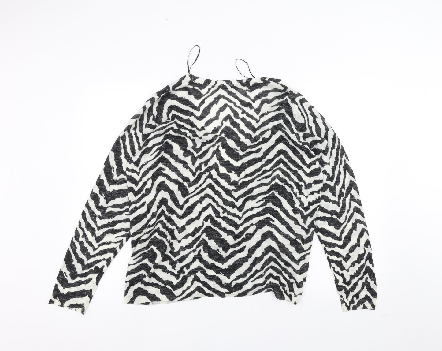 Marks and Spencer Womens White Animal Print  Cardigan Jumper Size 20