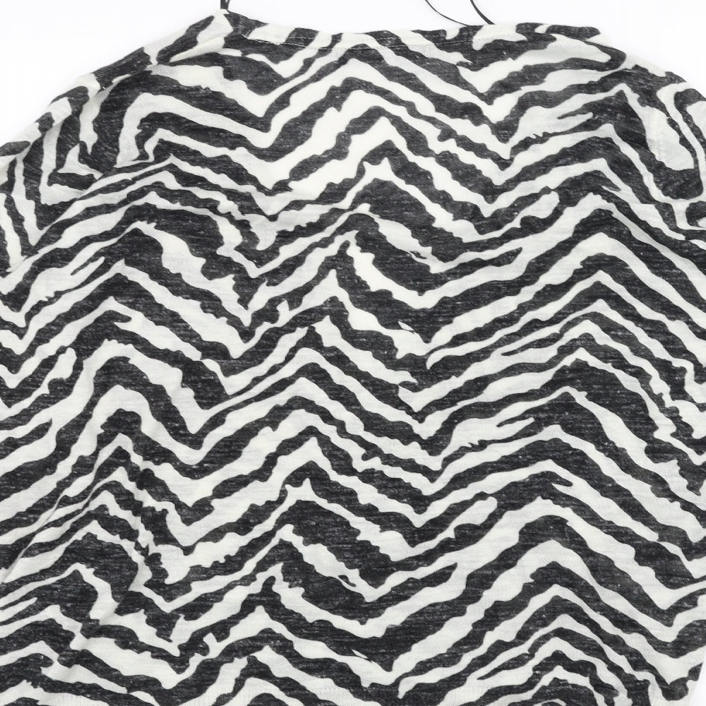 Marks and Spencer Womens White Animal Print  Cardigan Jumper Size 20