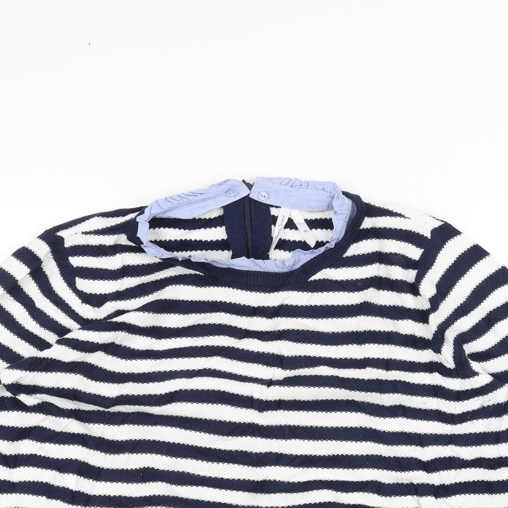 Seraphine Womens White Striped  Pullover Jumper Size M