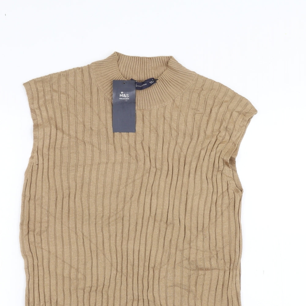 Marks and Spencer Womens Brown   Basic T-Shirt Size S