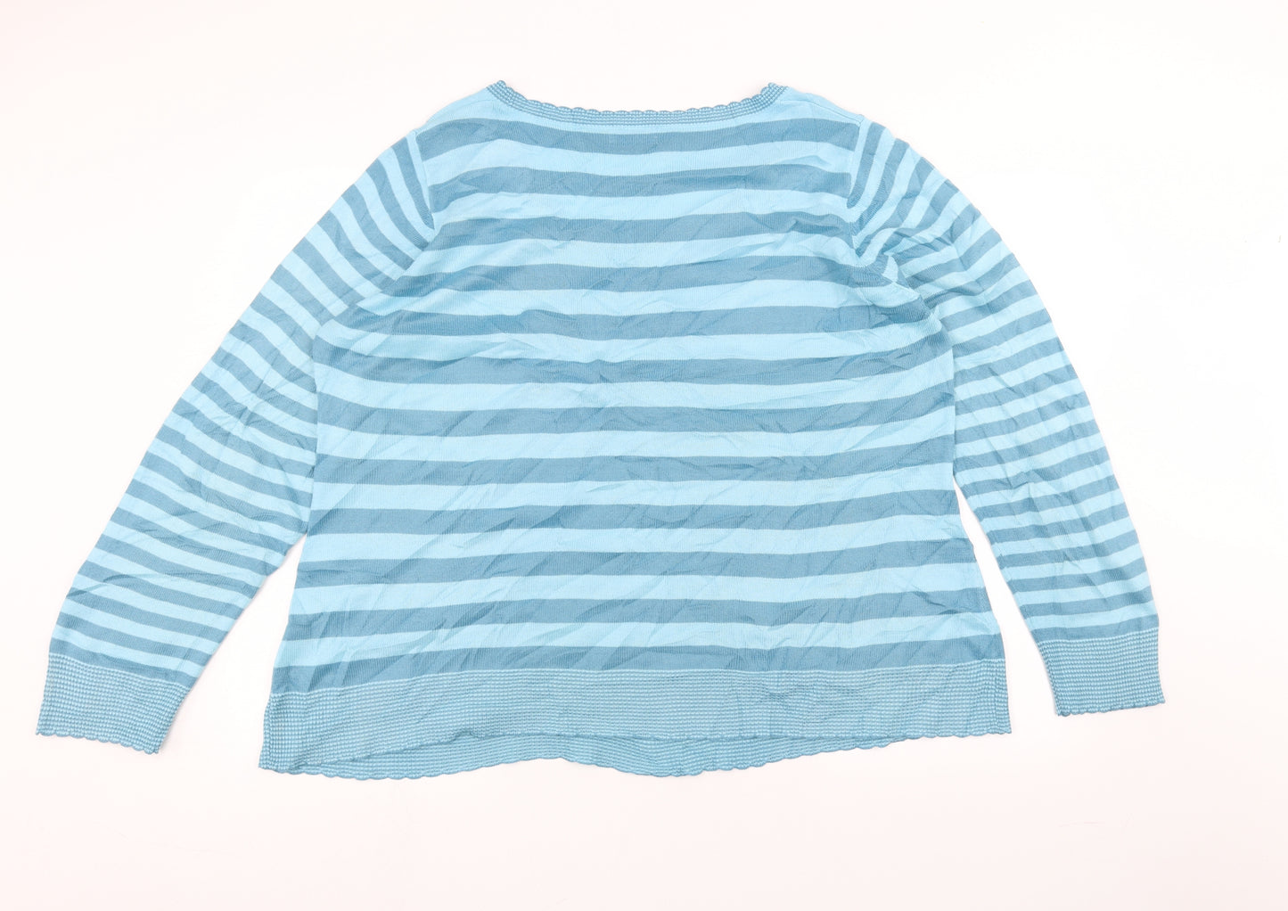 Per Una Womens Blue Striped  Pullover Jumper Size 20
