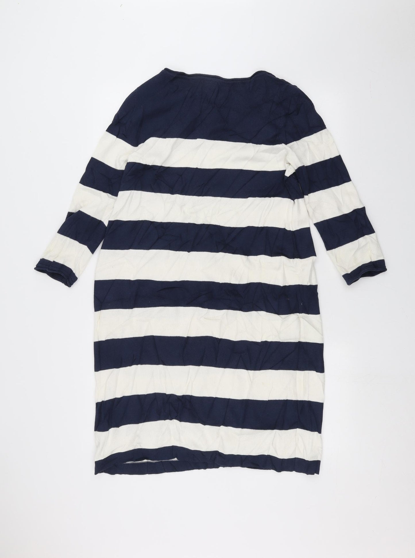 H&M Womens White Striped  Pullover Jumper Size M