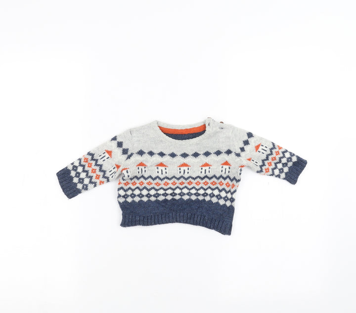 Marks and Spencer Baby Grey Pullover Jumper Size 0-3 Months