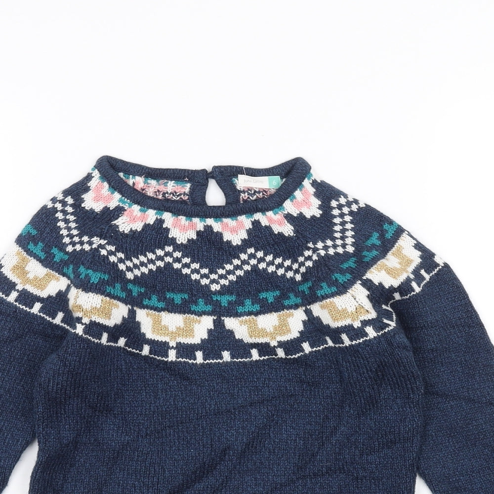 John Lewis Girls Blue   Pullover Jumper Size 6 Years