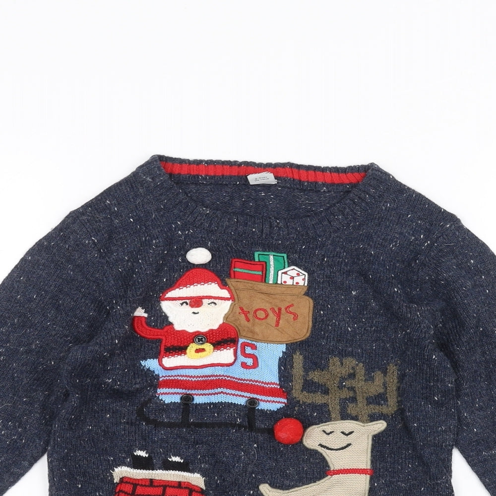 TU Girls Blue   Pullover Jumper Size 4-5 Years  - Christmas