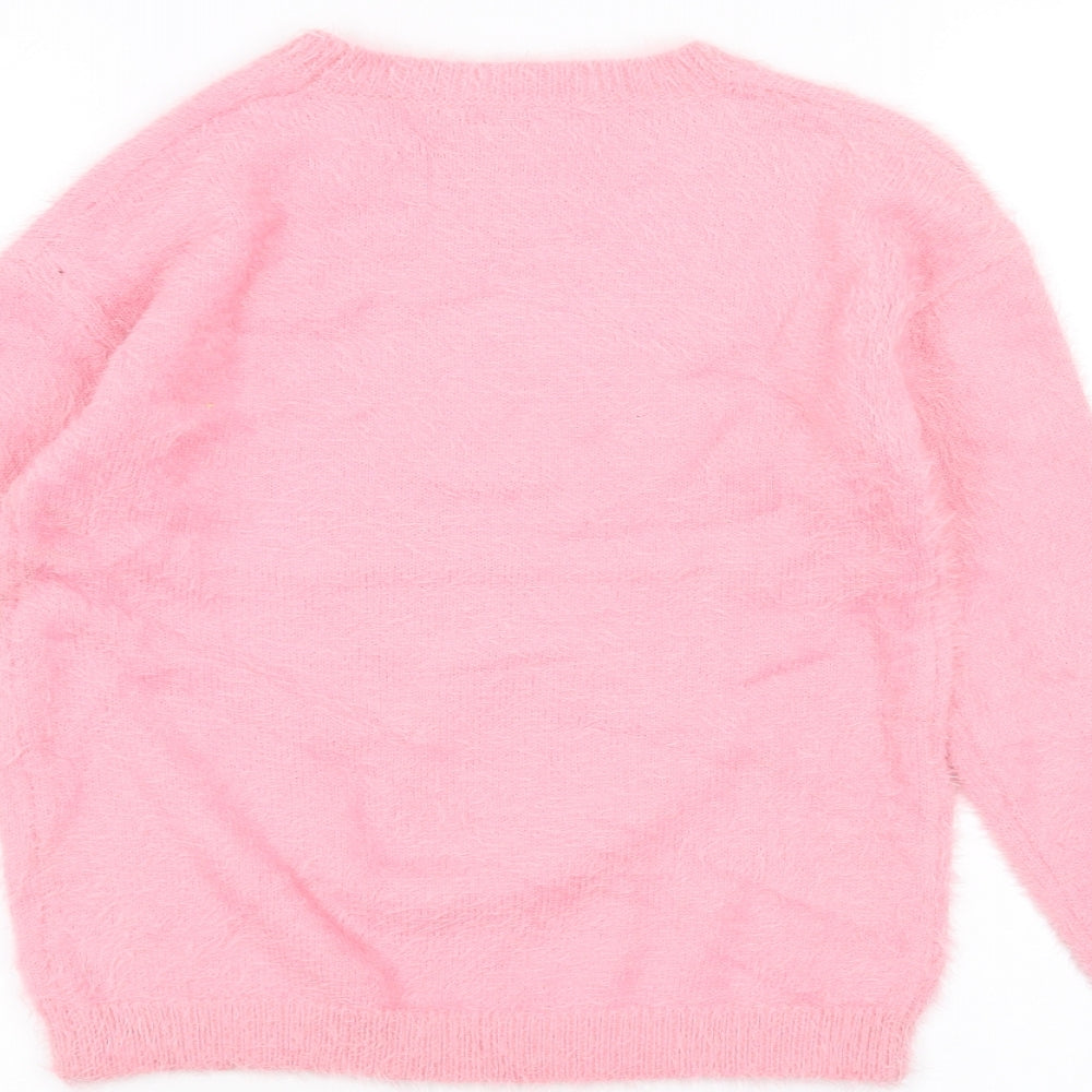 Matalan Girls Pink   Pullover Jumper Size 9 Years  - Unicorn