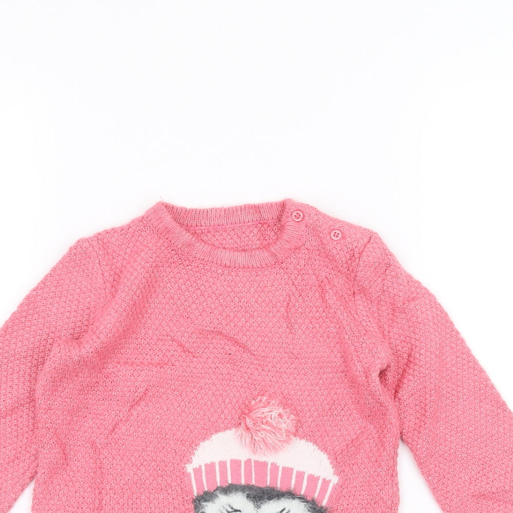 Matalan Girls Pink   Pullover Jumper Size 2-3 Years