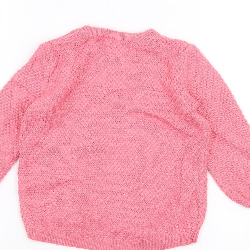 Matalan Girls Pink   Pullover Jumper Size 2-3 Years