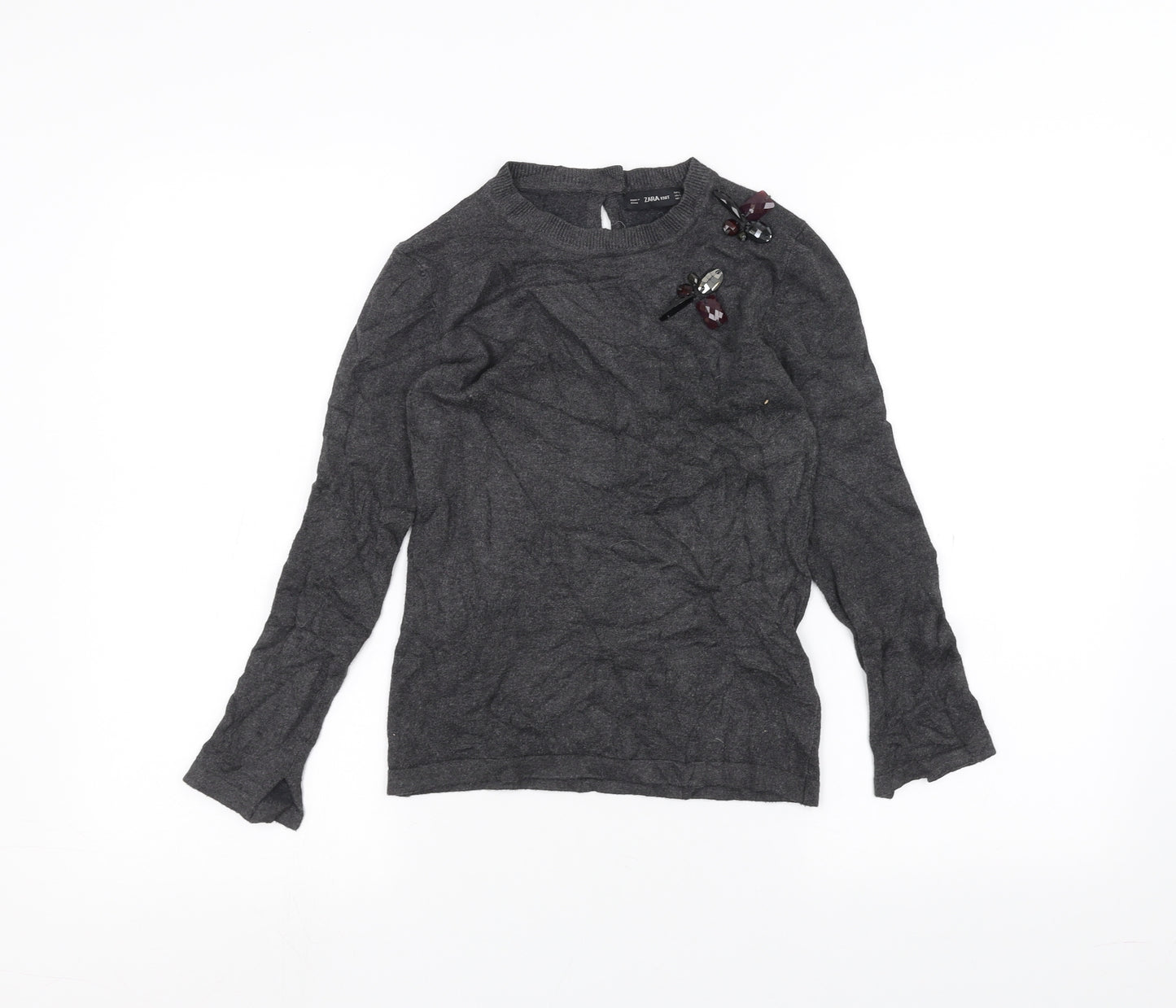 Zara Knit Womens Black   Pullover Jumper Size S