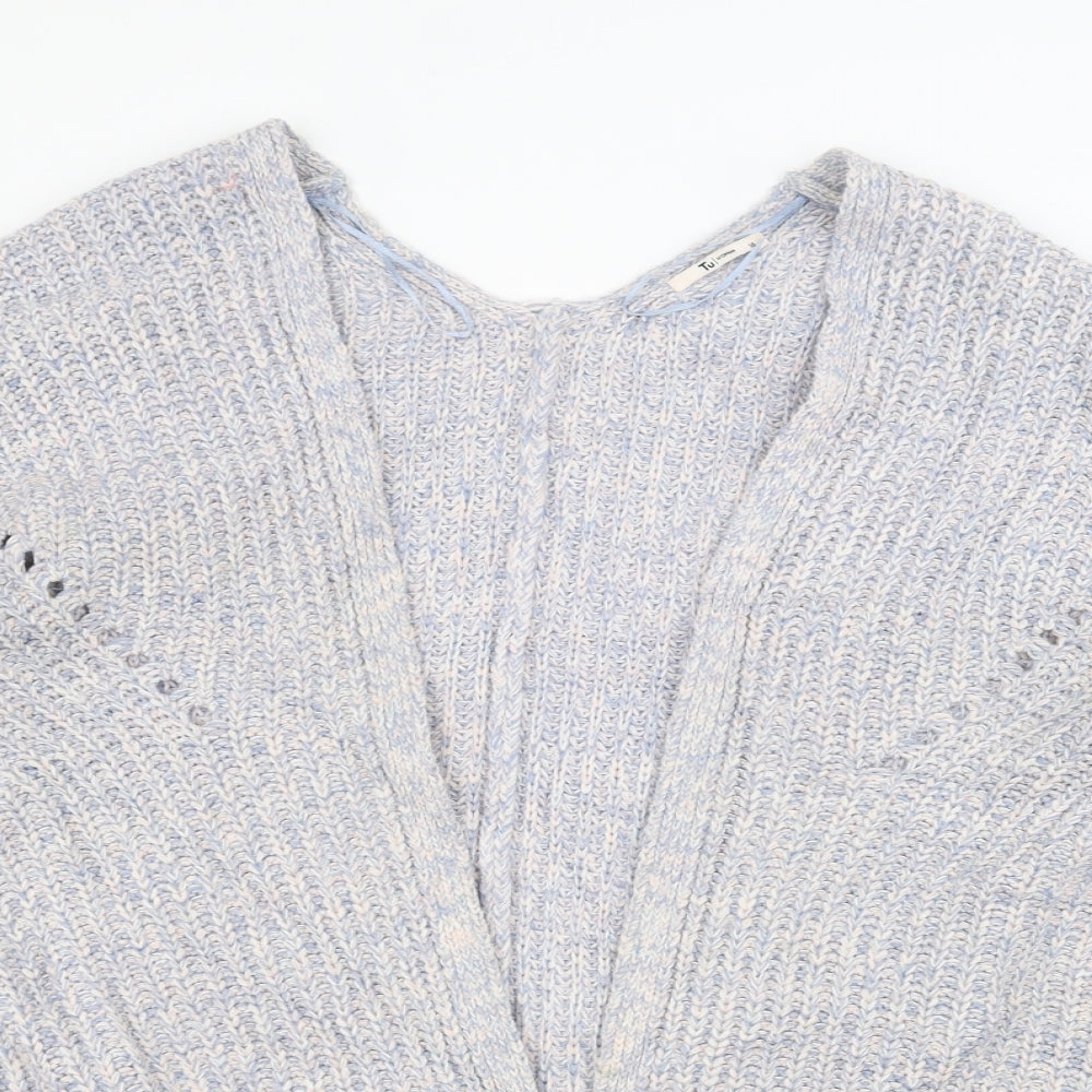 TU Womens Blue  Knit Jacket Coatigan Size 16