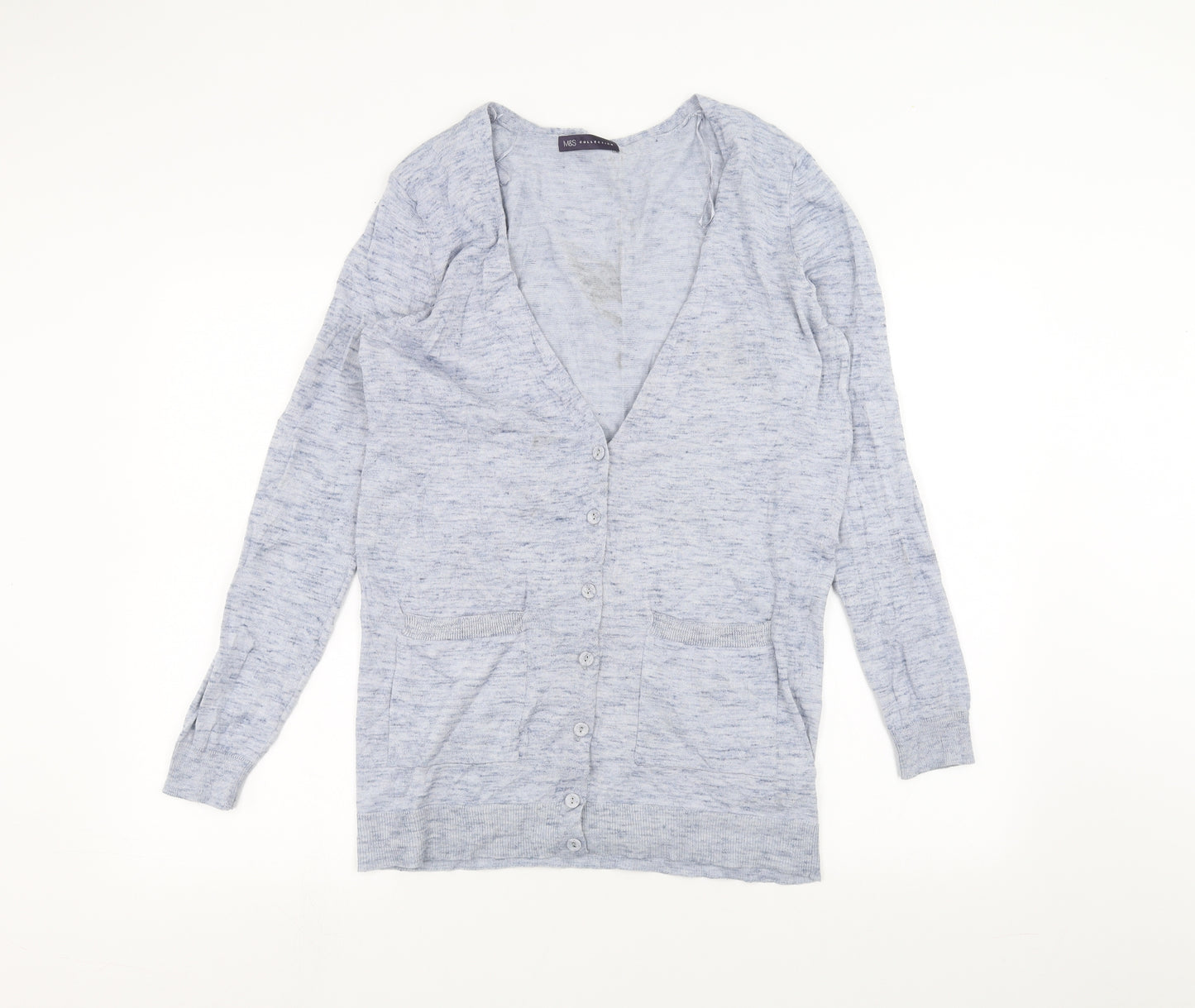 Marks and Spencer Womens Blue   Cardigan Jumper Size 10