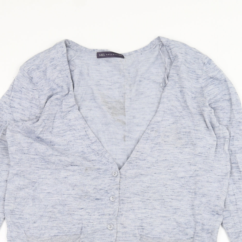 Marks and Spencer Womens Blue   Cardigan Jumper Size 10