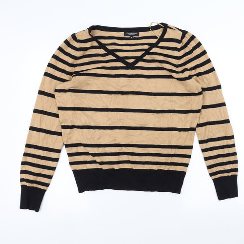 Debinhams Womens Brown Striped  Pullover Jumper Size 18