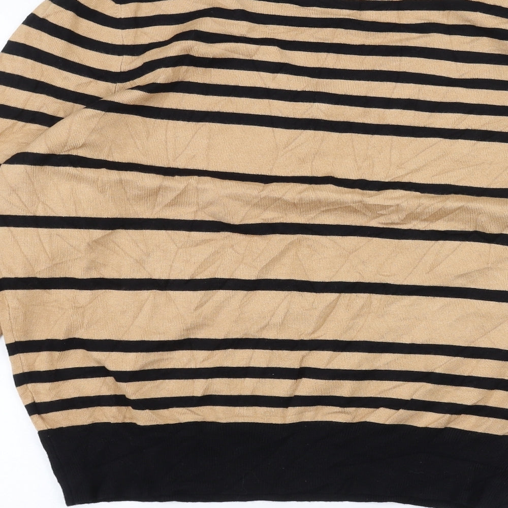 Debinhams Womens Brown Striped  Pullover Jumper Size 18