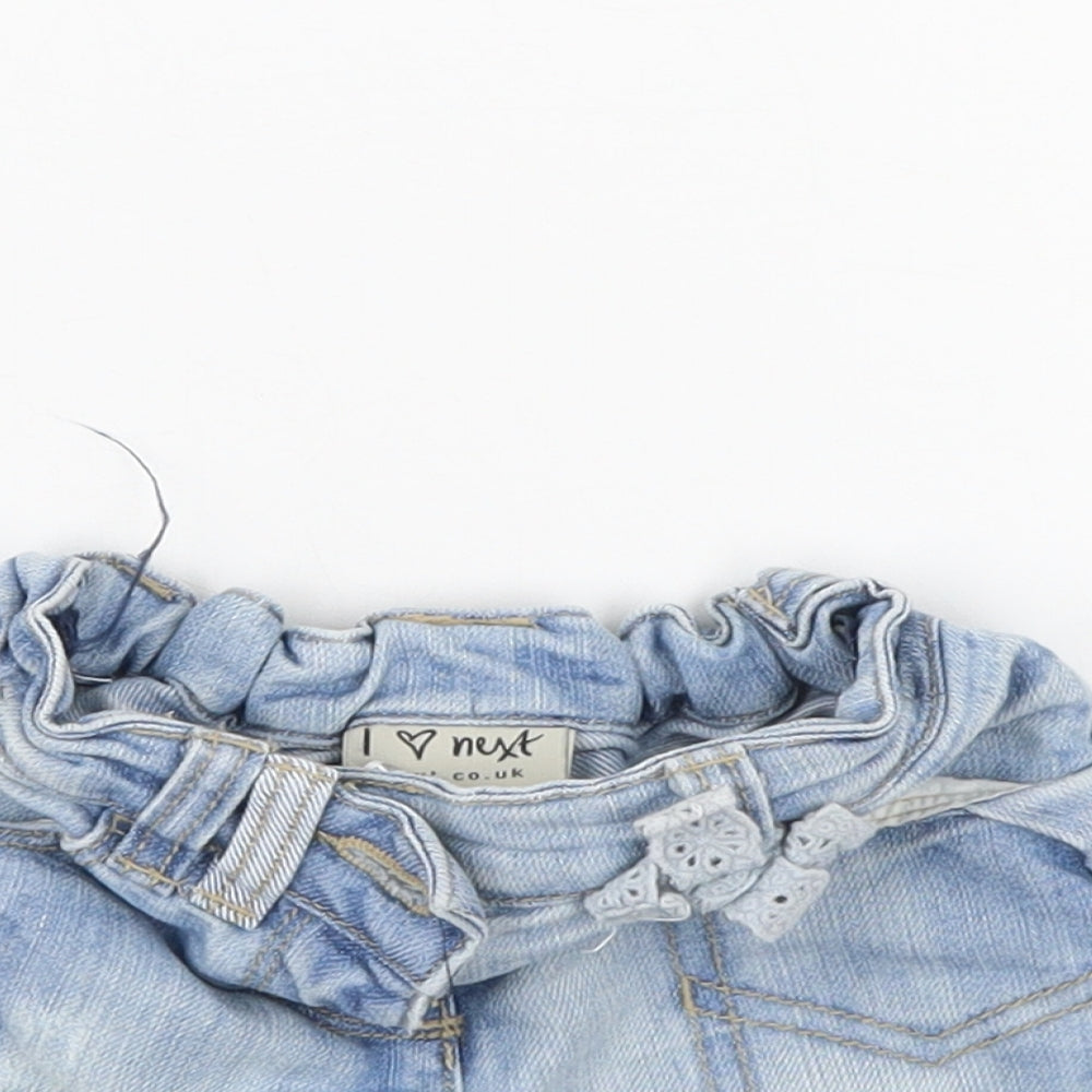 NEXT Girls Blue  Denim Cropped Jeans Size 9-12 Months  - shorts
