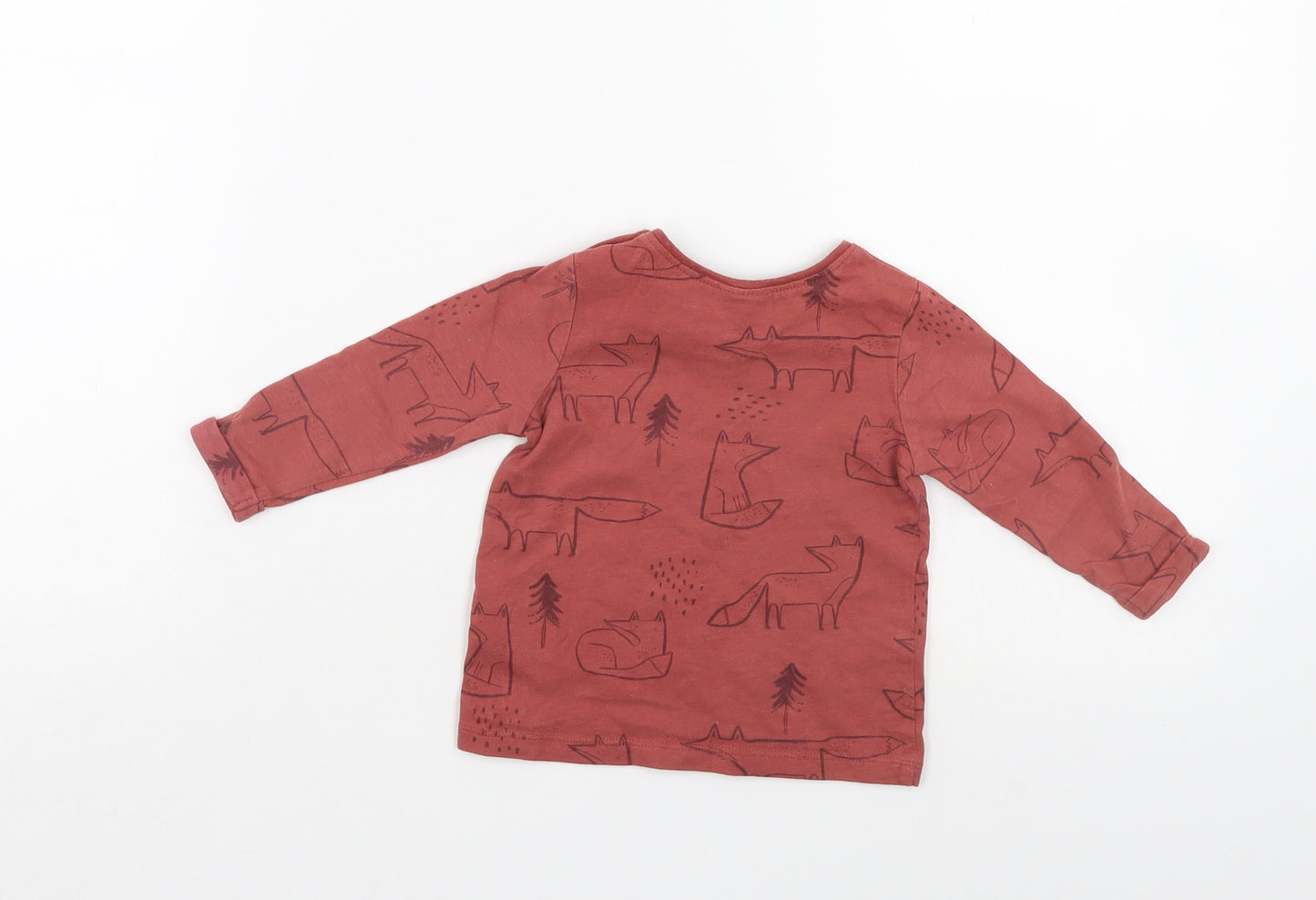 NEXT Boys Brown Animal Print  Pullover Jumper Size 6-9 Months