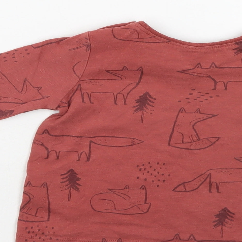 NEXT Boys Brown Animal Print  Pullover Jumper Size 6-9 Months