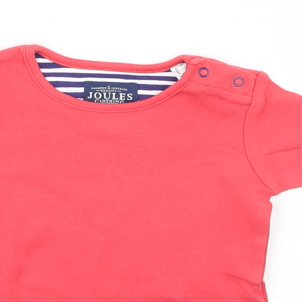 Joules Boys Red   Basic T-Shirt Size 6-9 Months