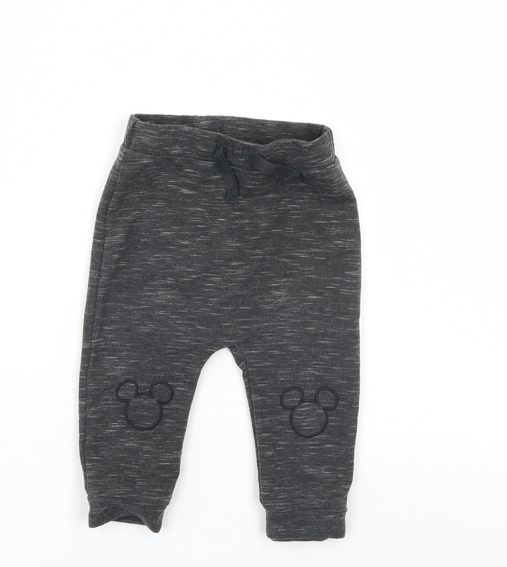Disney Boys Black Sweatpants Trousers Size 6-9 Months
