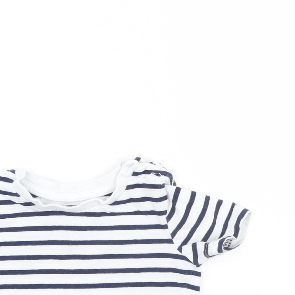 Very Boys Blue Striped  Basic T-Shirt Size 6-9 Months