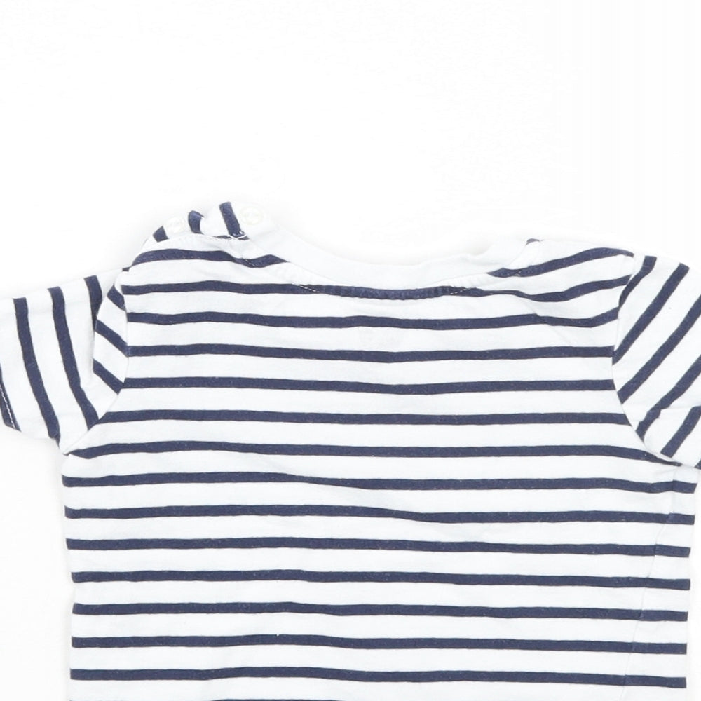 Very Boys Blue Striped  Basic T-Shirt Size 6-9 Months