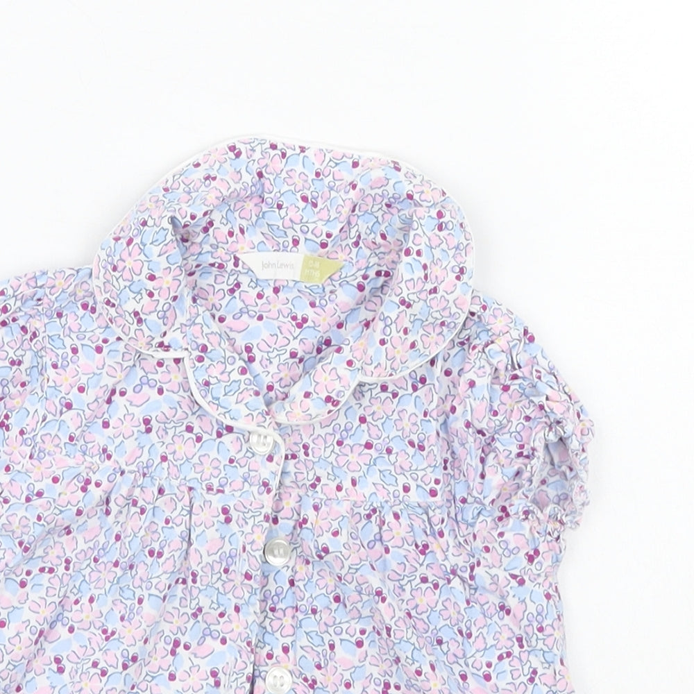 John Lewis Girls Multicoloured Floral  Basic Button-Up Size 12-18 Months