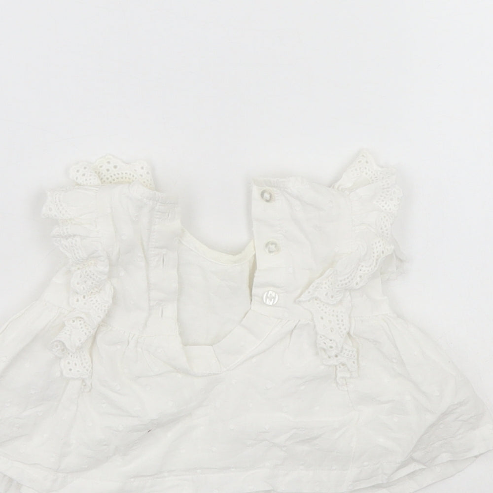 TU Girls White   Fit & Flare  Size 0-3 Months