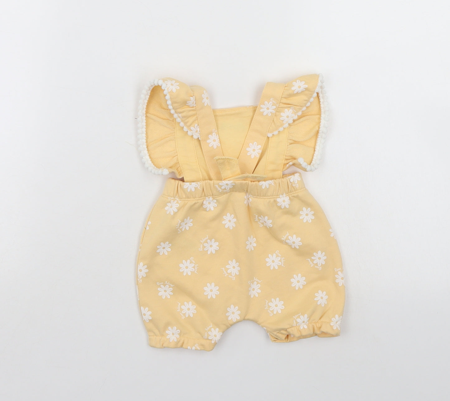 River Island Girls Yellow Floral  Romper One-Piece Size 0-3 Months