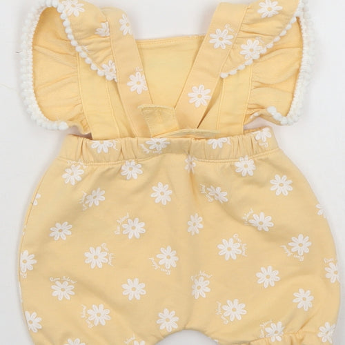 River Island Girls Yellow Floral  Romper One-Piece Size 0-3 Months
