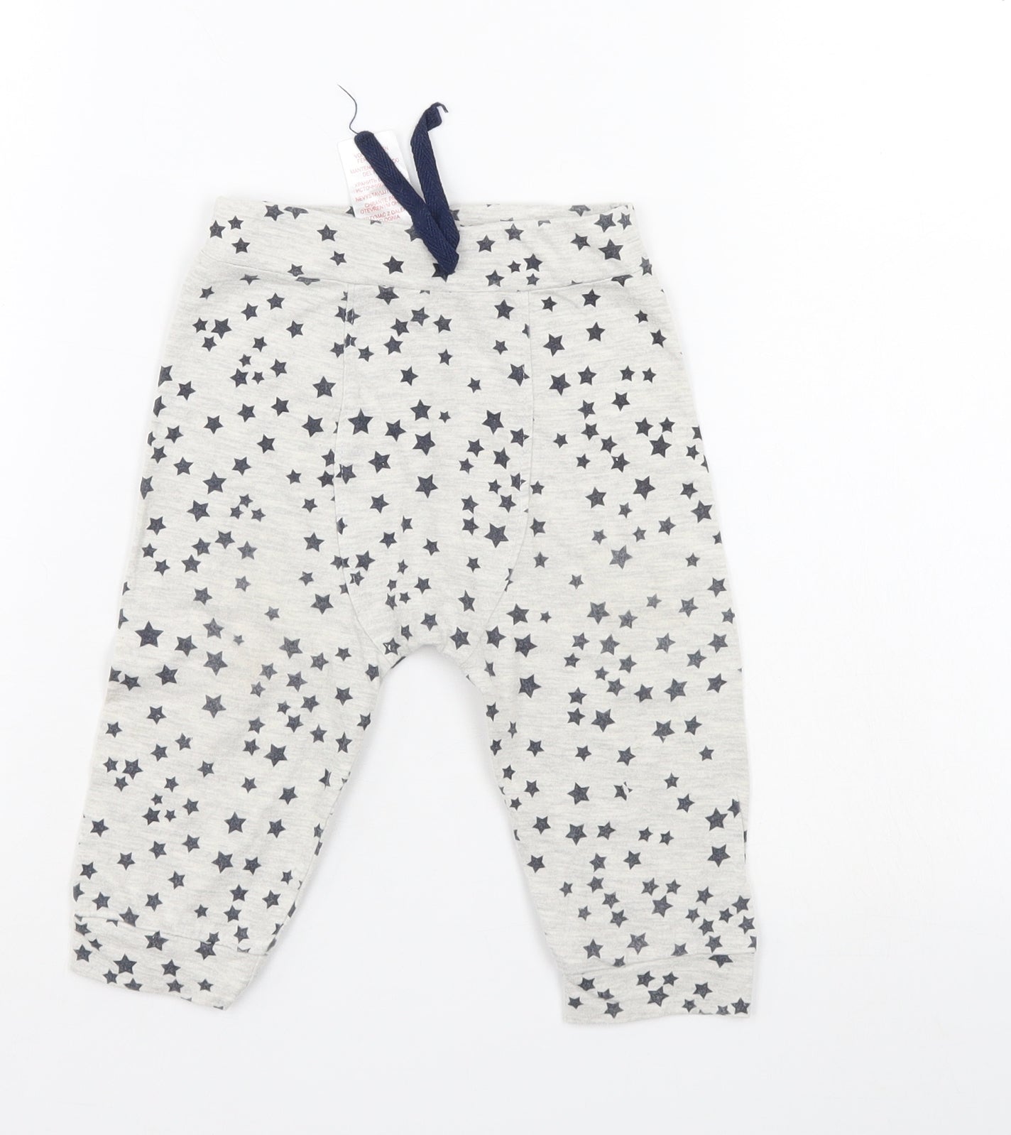 Preworn Boys Grey Polka Dot  Sweatpants Trousers Size 9-12 Months