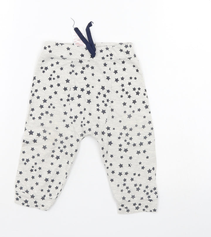 Preworn Boys Grey Polka Dot  Sweatpants Trousers Size 9-12 Months
