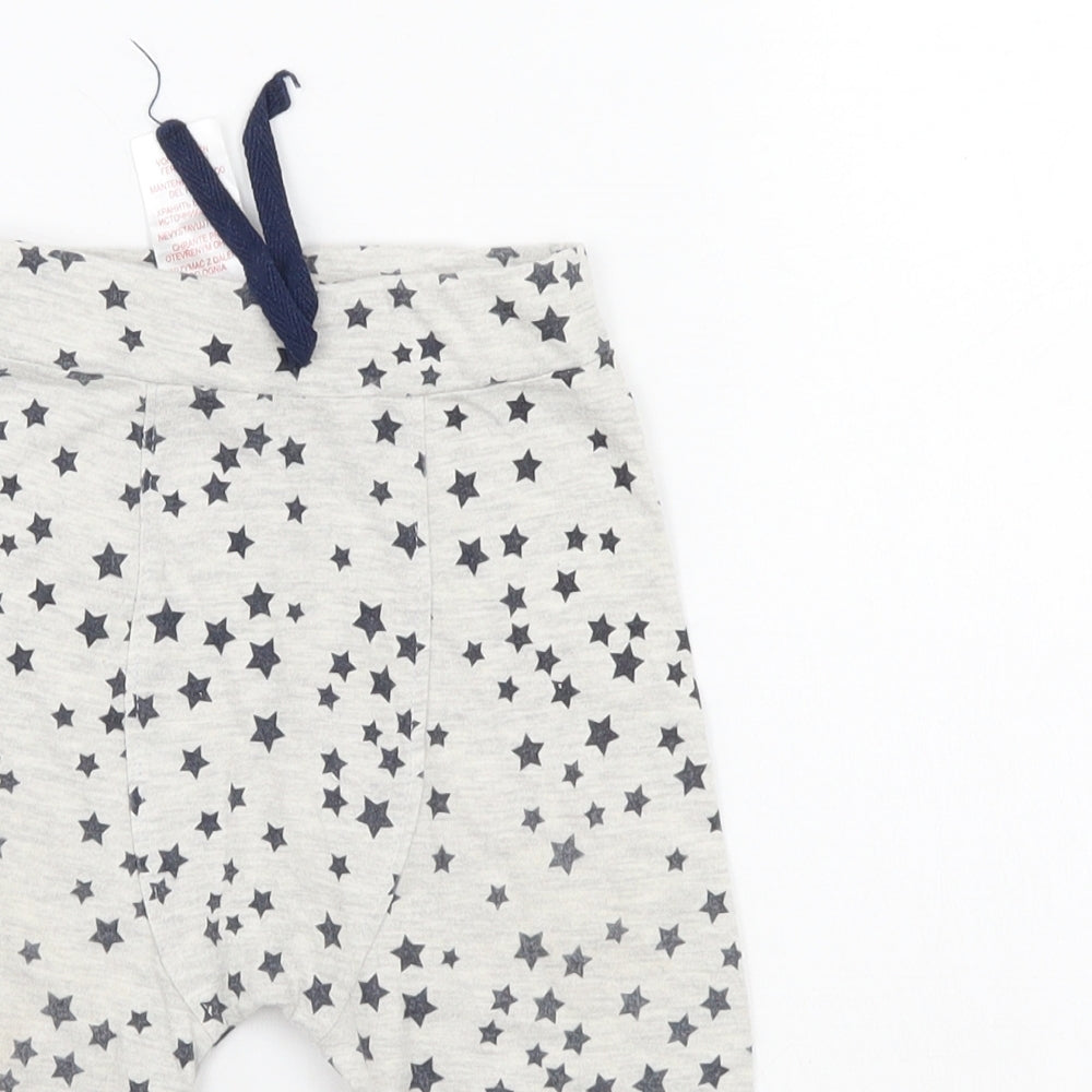 Preworn Boys Grey Polka Dot  Sweatpants Trousers Size 9-12 Months