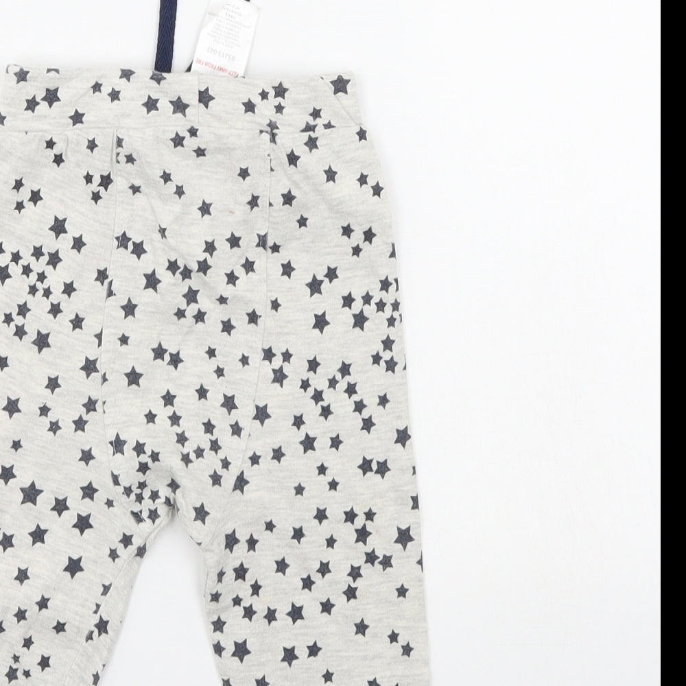 Preworn Boys Grey Polka Dot  Sweatpants Trousers Size 9-12 Months