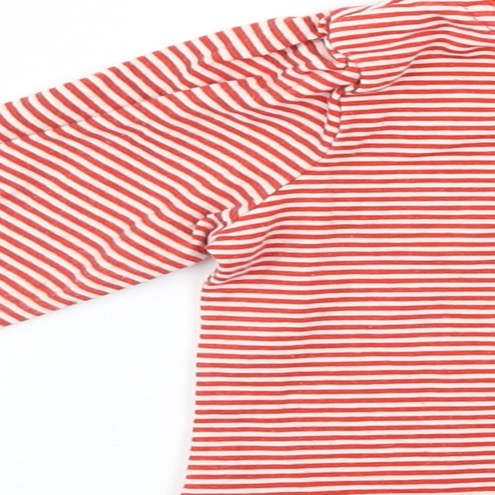 Mini lub Girls Red Striped  Pullover Jumper Size 9-12 Months
