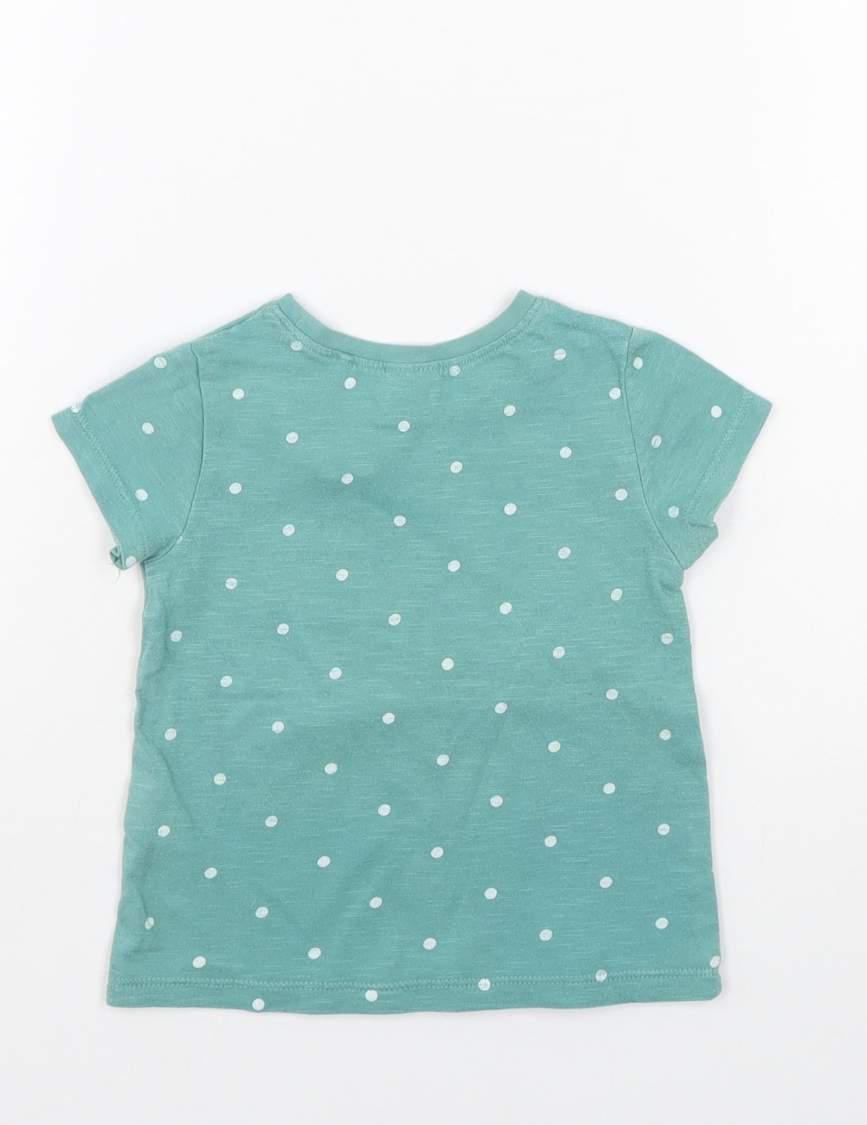 NEXT Girls Green Polka Dot  Basic T-Shirt Size 9-12 Months