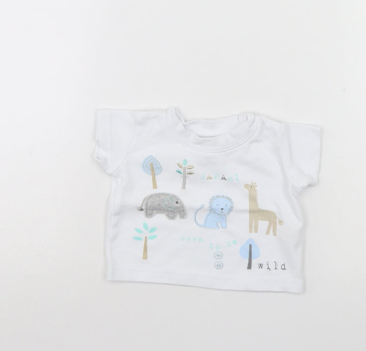 Earlydays Baby White Basic T-Shirt Size 0-3 Months