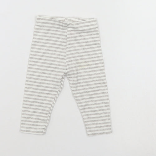 F&F Girls Grey Striped  Sweatpants Trousers Size 3-6 Months