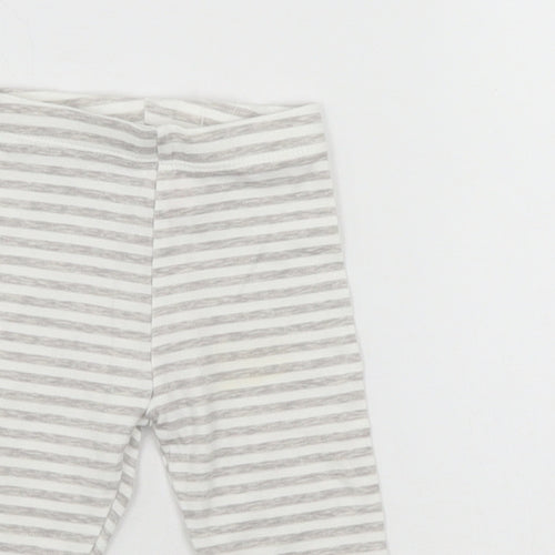 F&F Girls Grey Striped  Sweatpants Trousers Size 3-6 Months