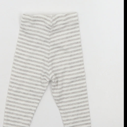 F&F Girls Grey Striped  Sweatpants Trousers Size 3-6 Months