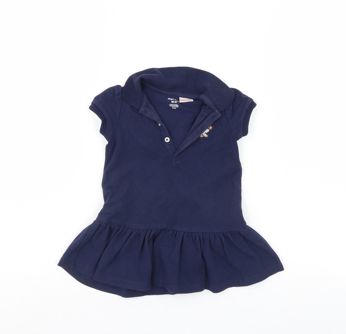 Ralph Lauren Girls Blue   T-Shirt Dress  Size 9-12 Months